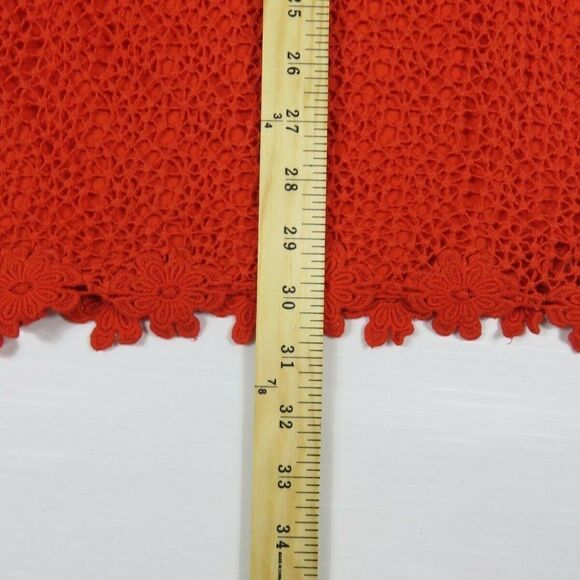 TOPSHOP Dress Floral Crochet Orange Lined V-Neck Mini Sleeveless Women's Size 4 - Picture 9 of 10